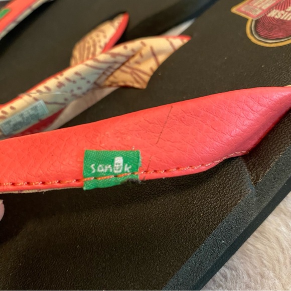 Sanuk Yoga Serenity 2 flip flop sandals in Watermelon (pink), women's 8, NWT - Picture 4 of 14